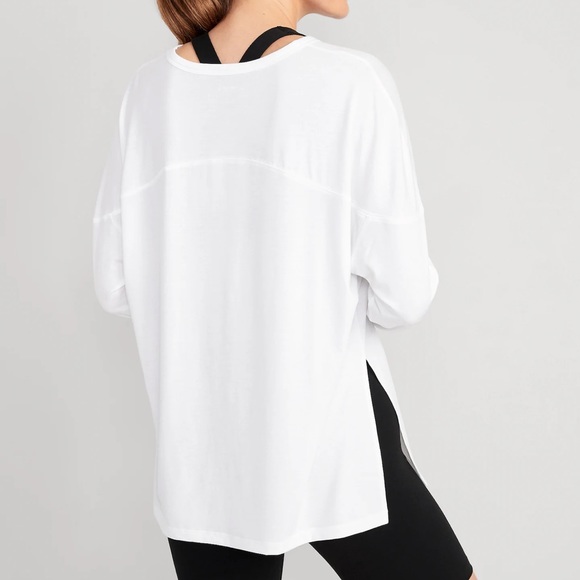 NWT OLD NAVY Oversized Boyfriend Tunic Sweatshirt Color: White Lilies - Picture 2 of 10